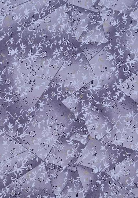 Purple Floral Print Crepe Pre Draped Saree Set