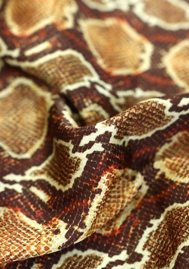 Brown Floral Printed Pre Draped Saree Set