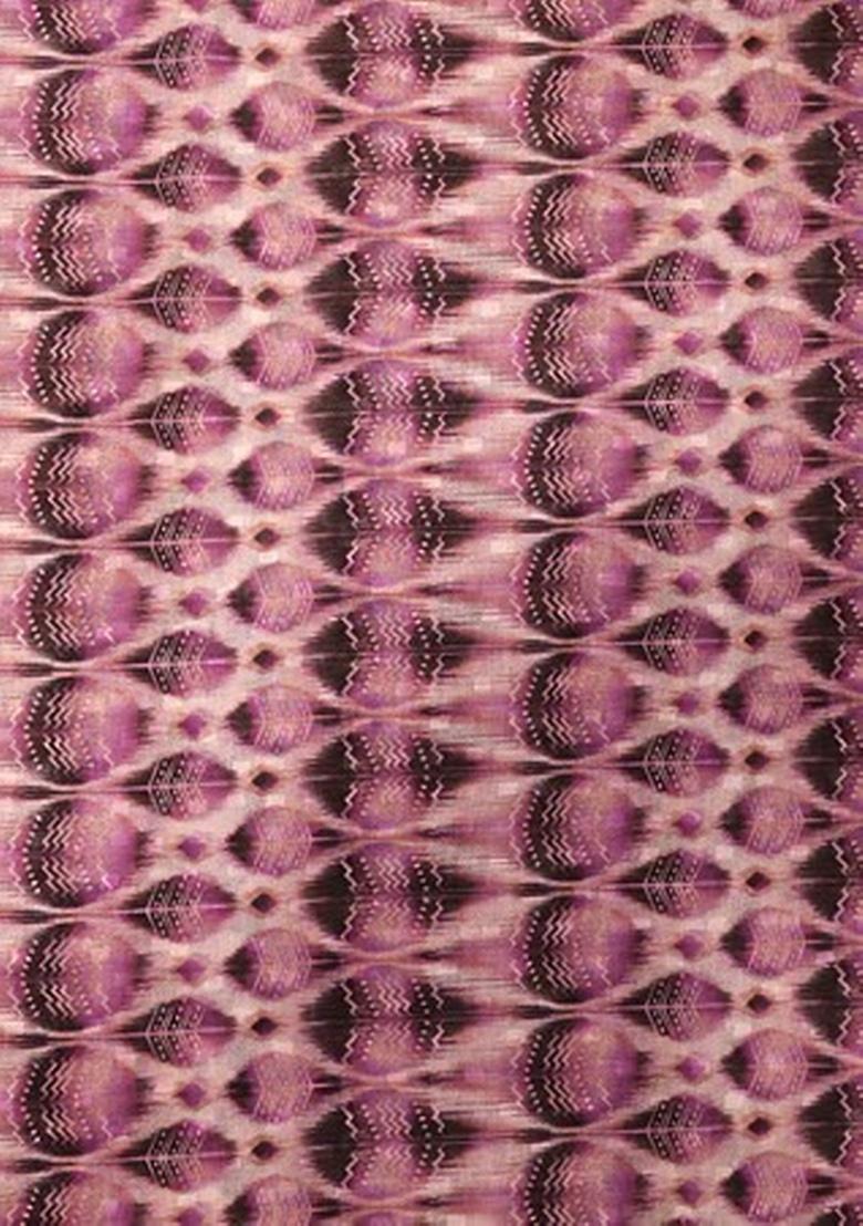 Pink Abstract Printed Pre Draped Saree Set