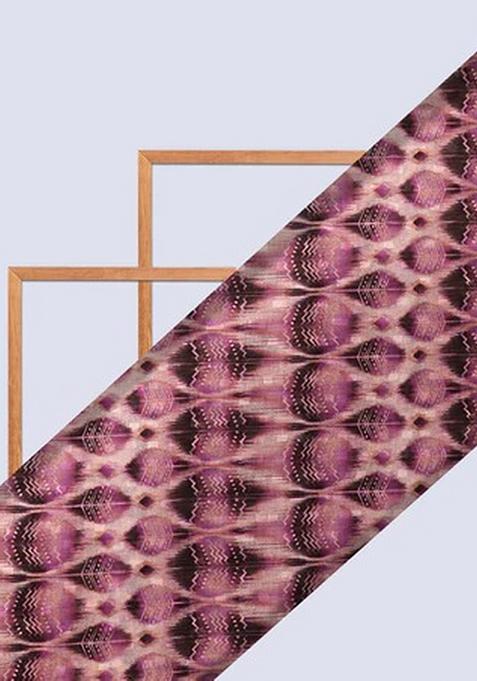 Pink Abstract Printed Pre Draped Saree Set