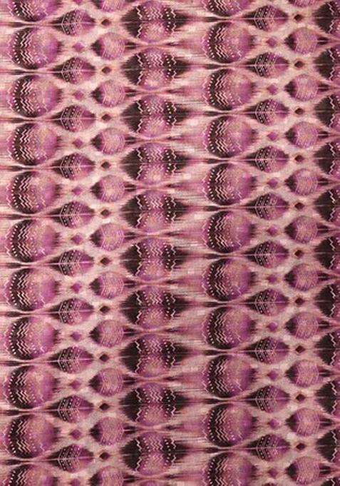 Pink Abstract Printed Pre Draped Saree Set