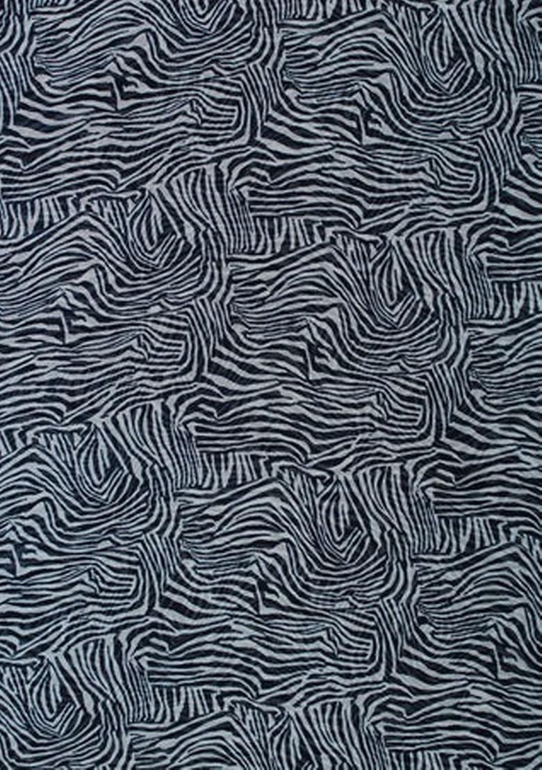 Black And White Georgette Abstract Printed Pre Draped Saree Set