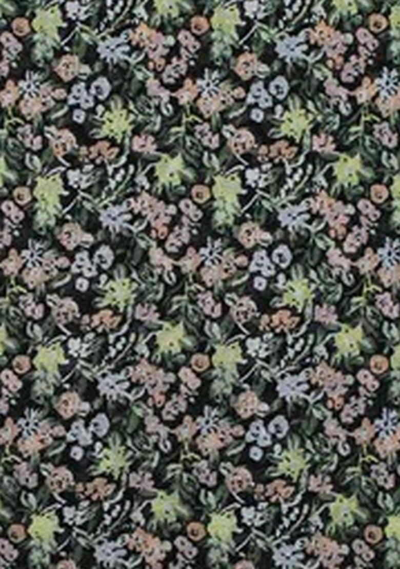 Green Georgette Floral Printed Pre Draped Saree Set