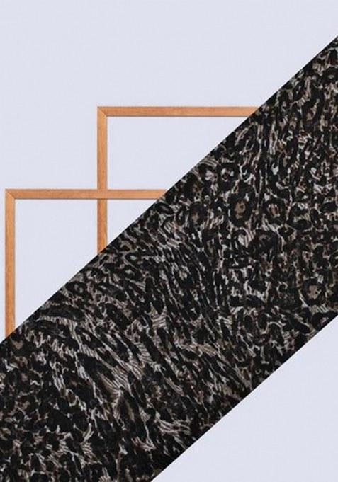 Brown Georgette Abstract Printed Pre Draped Saree Set