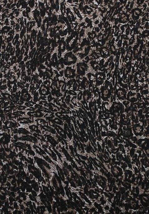 Brown Georgette Abstract Printed Pre Draped Saree Set