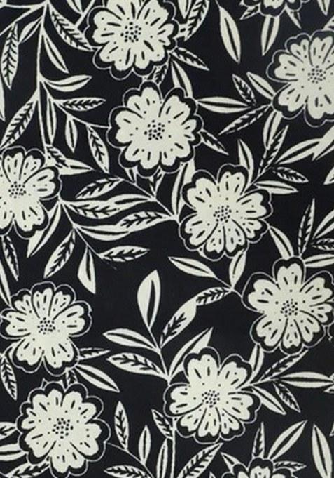 Black Floral Print Georgette Pre Draped Saree Set