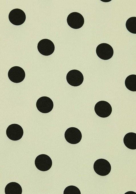 Black And White Polka Dot Print Crepe Pre Draped Saree Set