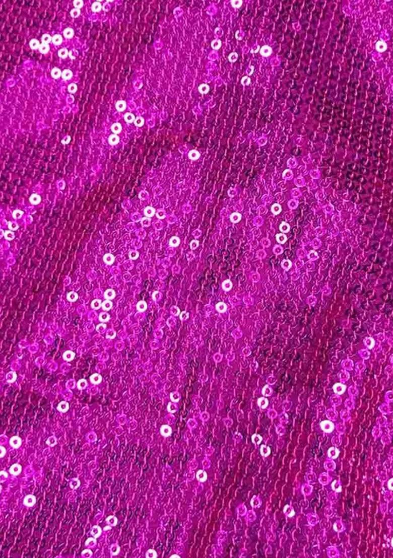 Pink Embellished Georgette Pre Draped Saree Set - Indya