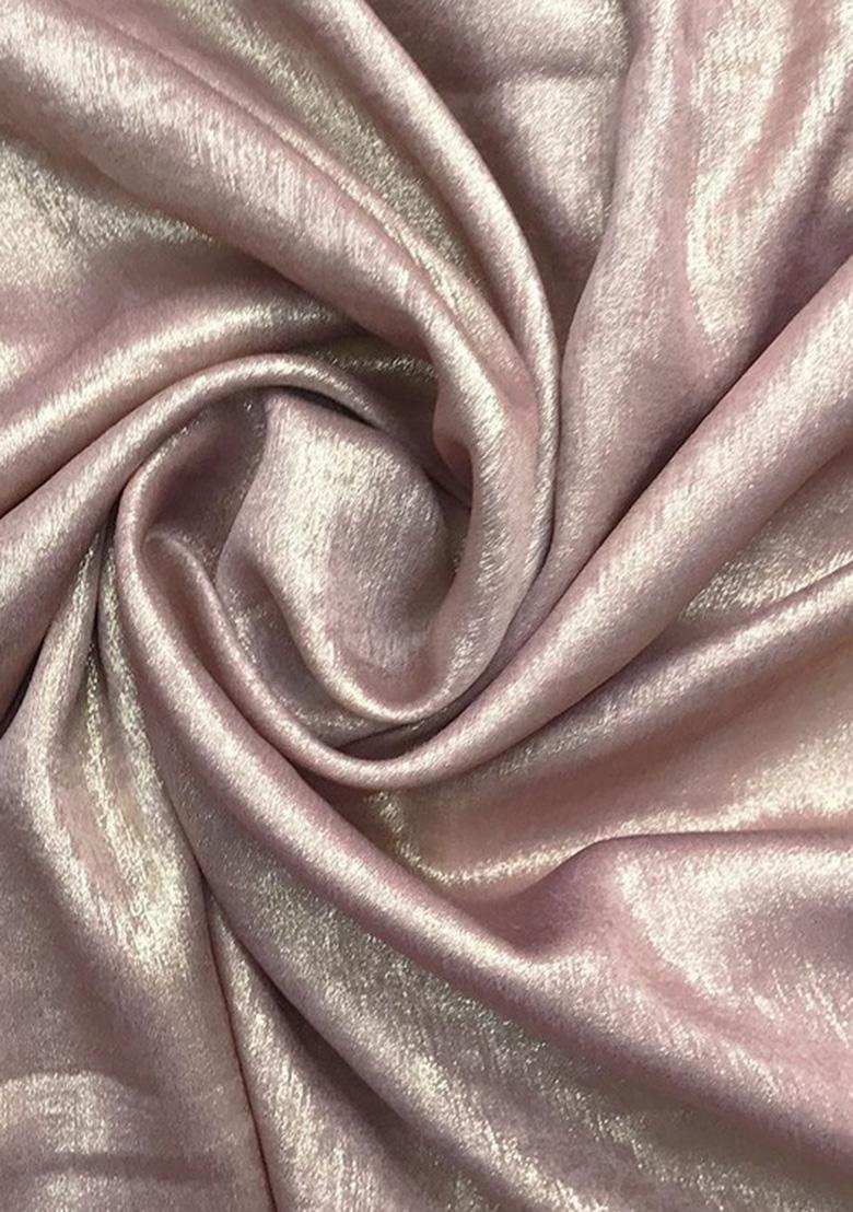 Pink Shimmer Georgette Pre Draped Saree Set - Indya