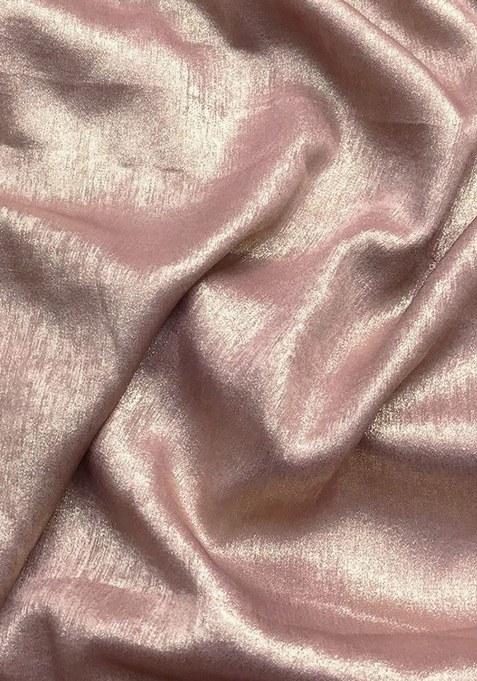 Pink Shimmer Georgette Pre Draped Saree Set