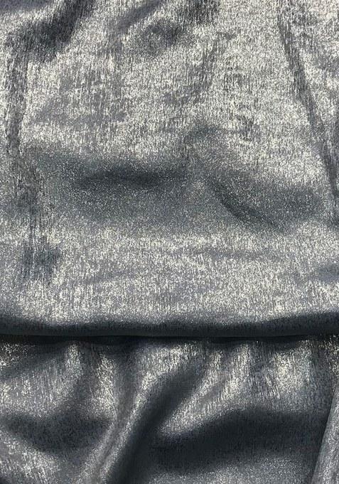 Grey Shimmer Georgette Pre Draped Saree Set