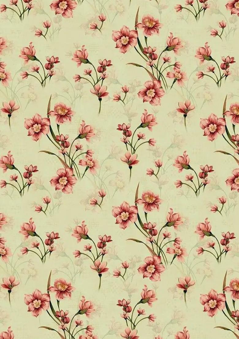 White Floral Print Satin Pre Draped Saree Set