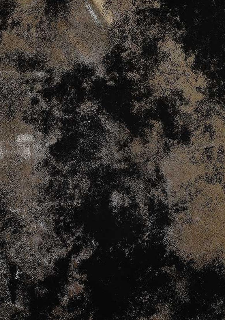 Black Chinon Foil Printed Pre Draped Saree Set - Indya