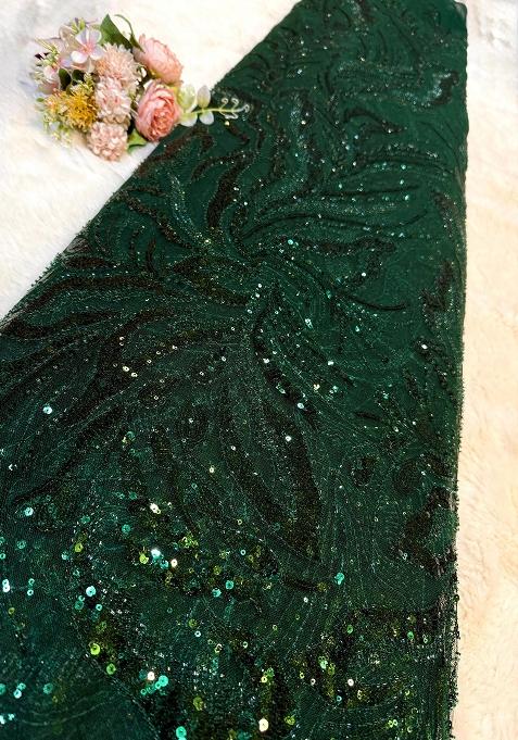 Bottle Green Embellished Blouse Georgette Pre Draped Saree Set