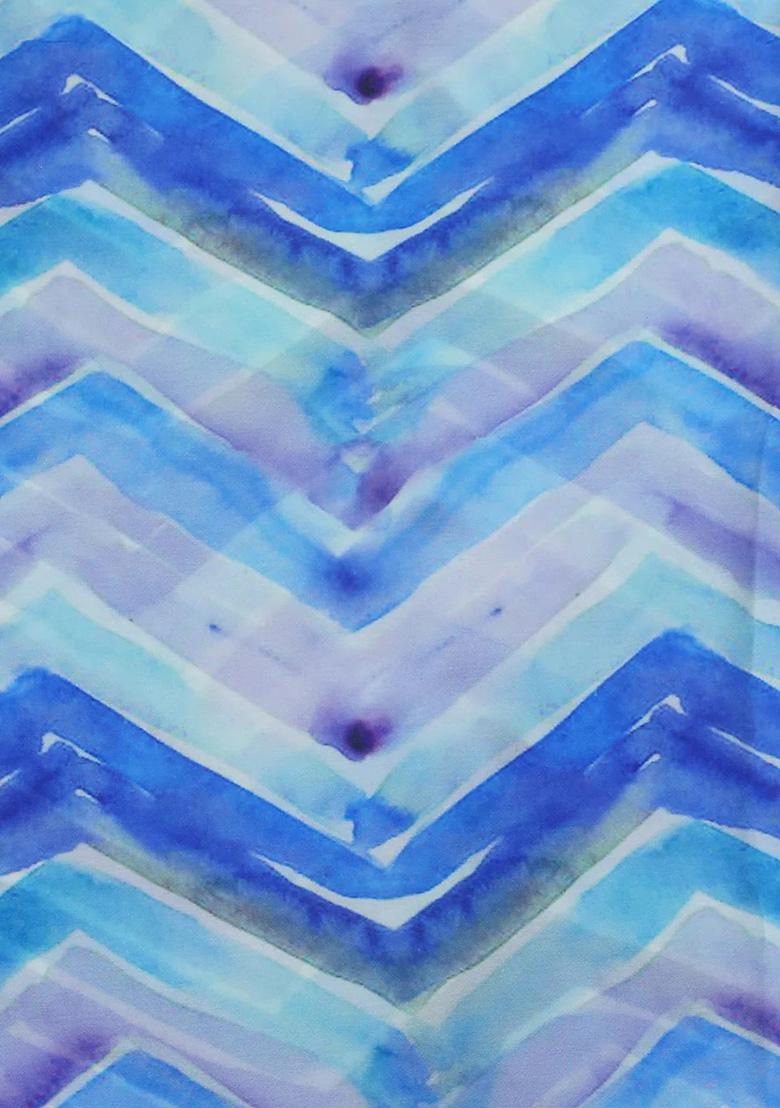 Blue Georgette Tie And Dye Pre Draped Saree Set - Indya