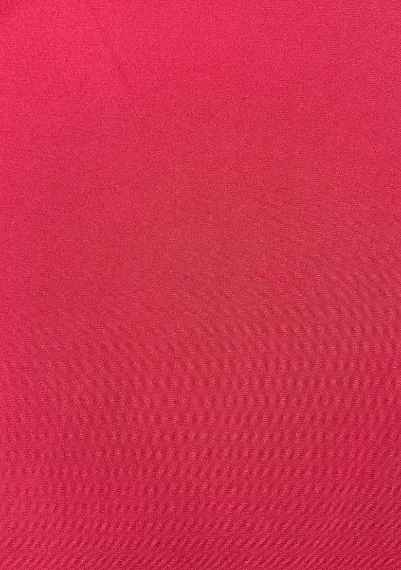 Hot Pink Crepe Pre Draped Saree Set - Indya