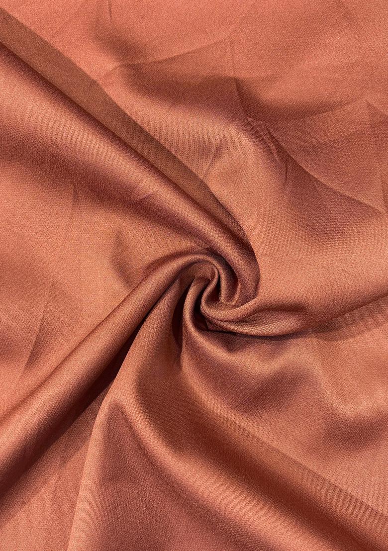 Brown Crepe Pre Draped Saree Set