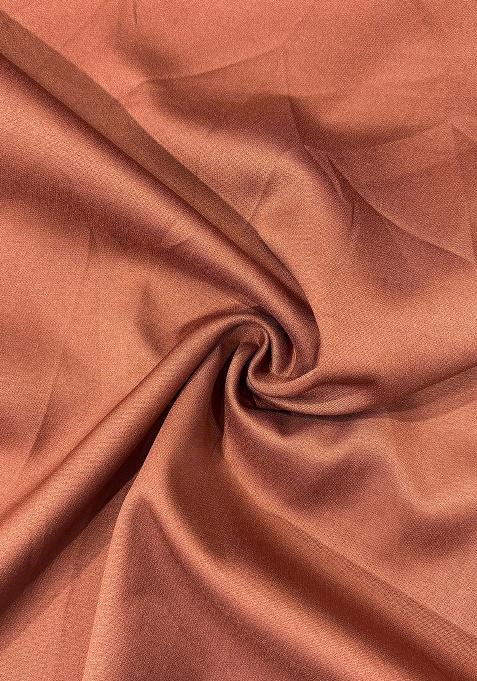 Brown Crepe Pre Draped Saree Set