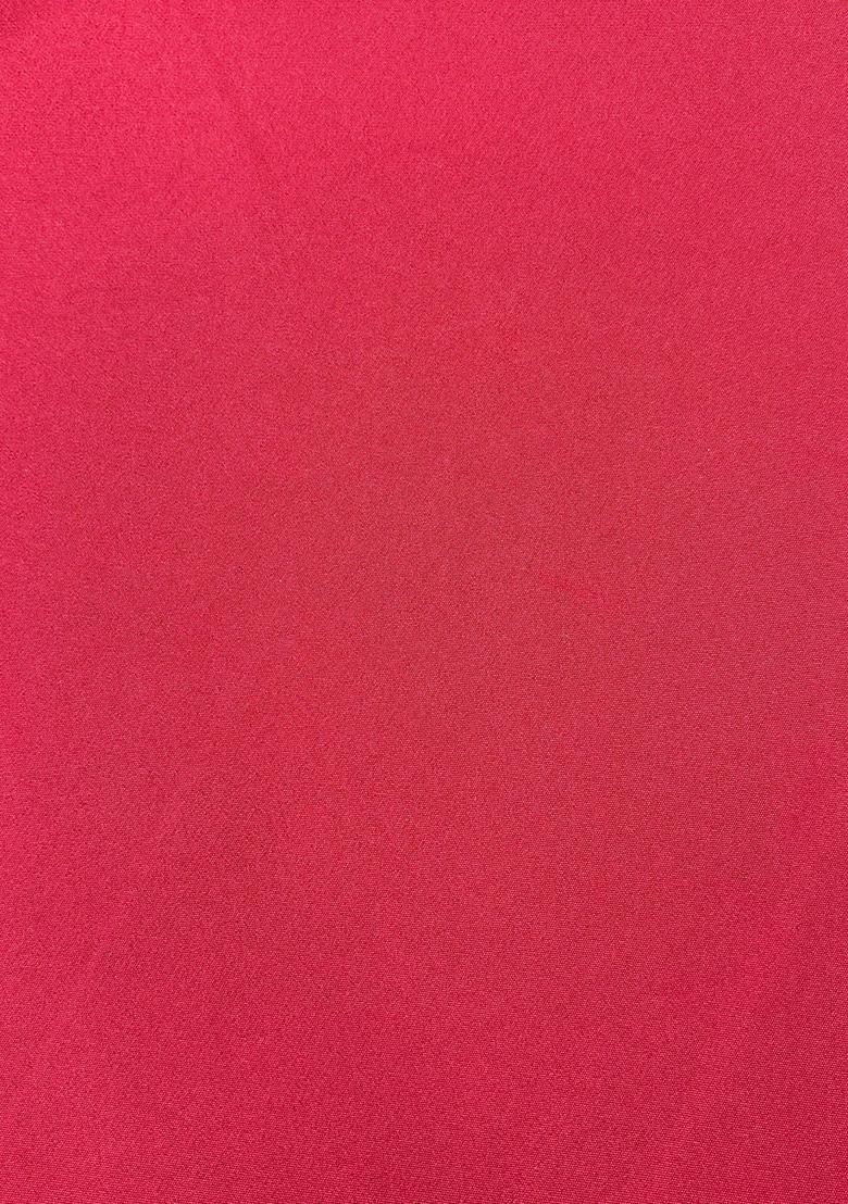 Hot Pink Crepe Pre Draped Saree Set - Indya