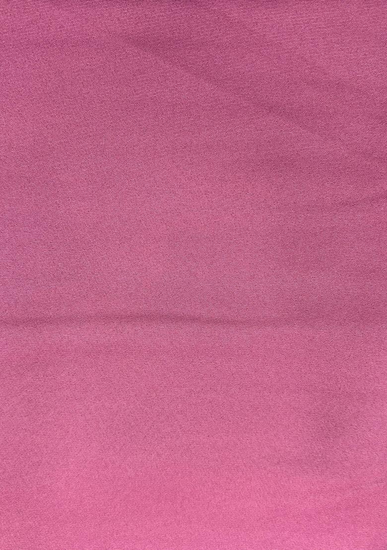 Pink Crepe Pre Draped Saree Set - Indya