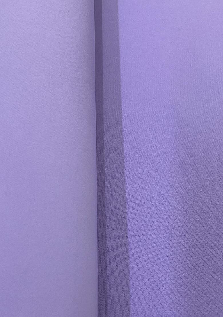 Lilac Crepe Pre Draped Saree Set - Indya