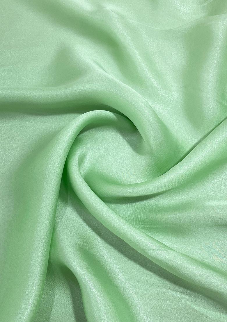 Mint Green Crepe Pre Draped Saree Set