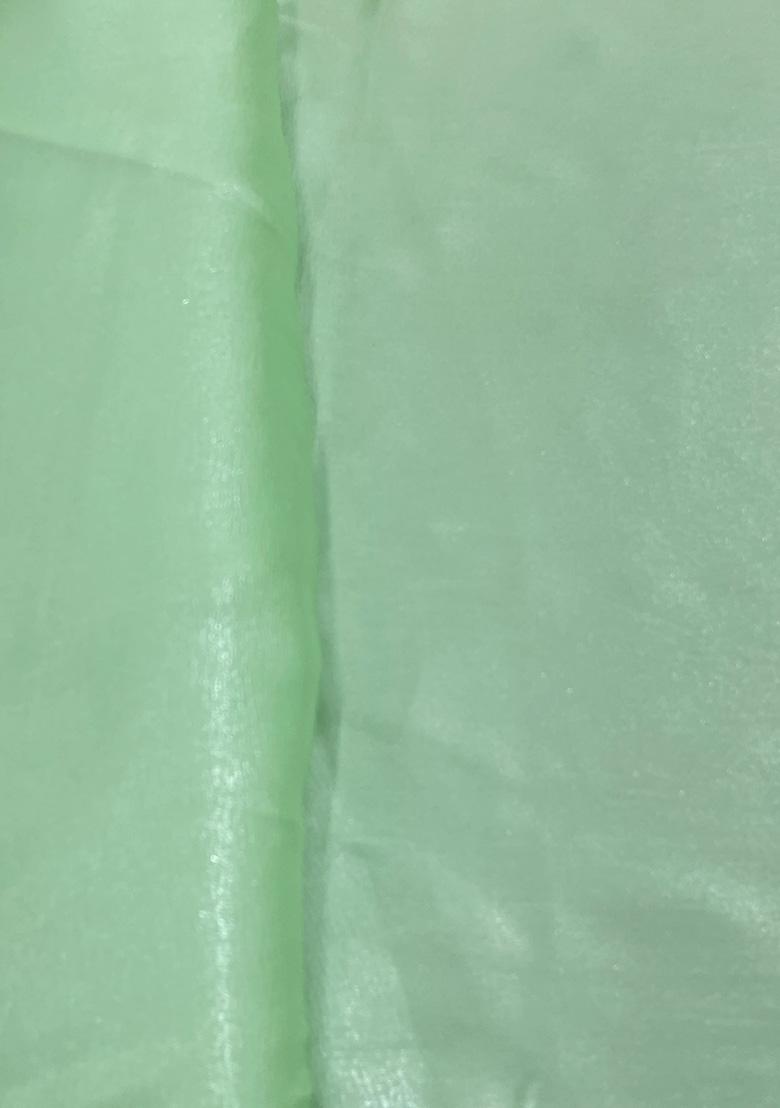 Mint Green Crepe Pre Draped Saree Set