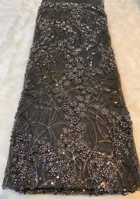 Grey Embellished Blouse Georgette Pre Draped Saree Set