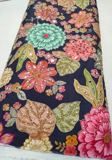 Redembroidered Blouse Georgette Pre Draped Saree Set