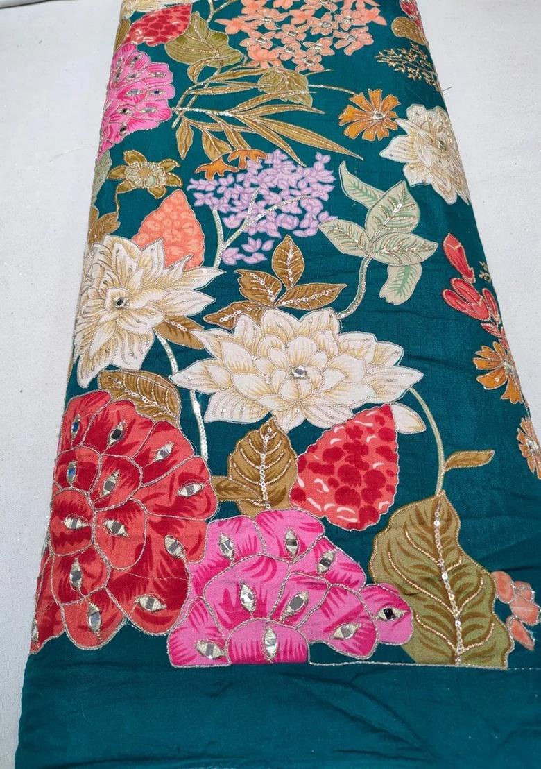 Yellow Embroidered Blouse Georgette Pre Draped Saree Set