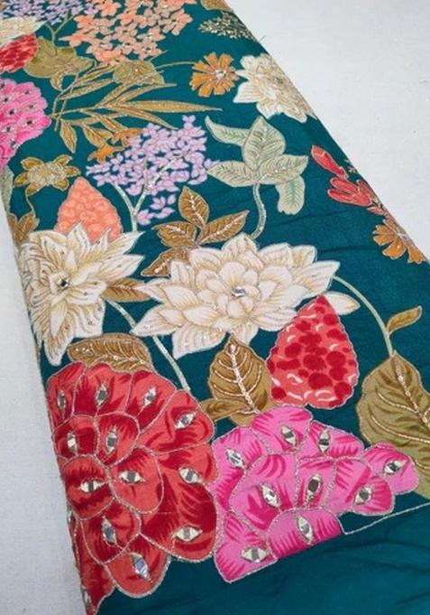 Yellow Embroidered Blouse Georgette Pre Draped Saree Set