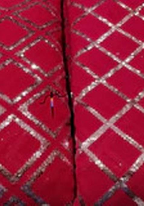 Pink Sequin Embroidered Blouse Georgette Pre Draped Saree Set