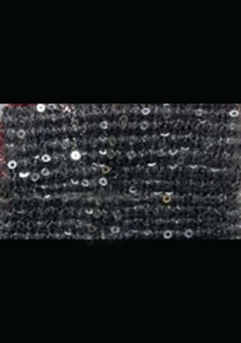 Grey Sequins Embroidery Net Pre Stitched Saree Set - Indya