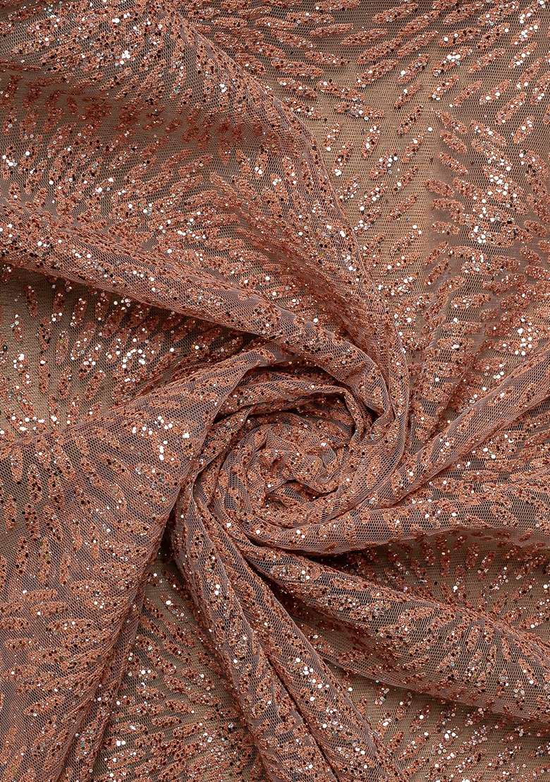 Peach Embroidery Net Pre Stitched Saree Set - Indya