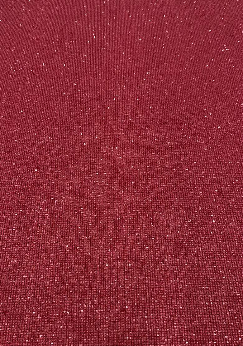 Red Lurex Pre Draped Saree Set with Sequin for Diwali | Wedding & Festive Wear - Indya