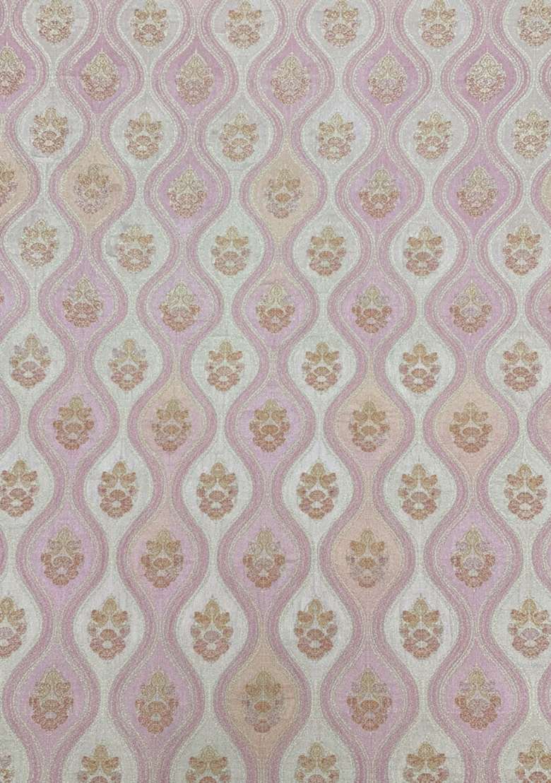 Light Pink Floral Printed Silk Blend Sharara Set - Indya