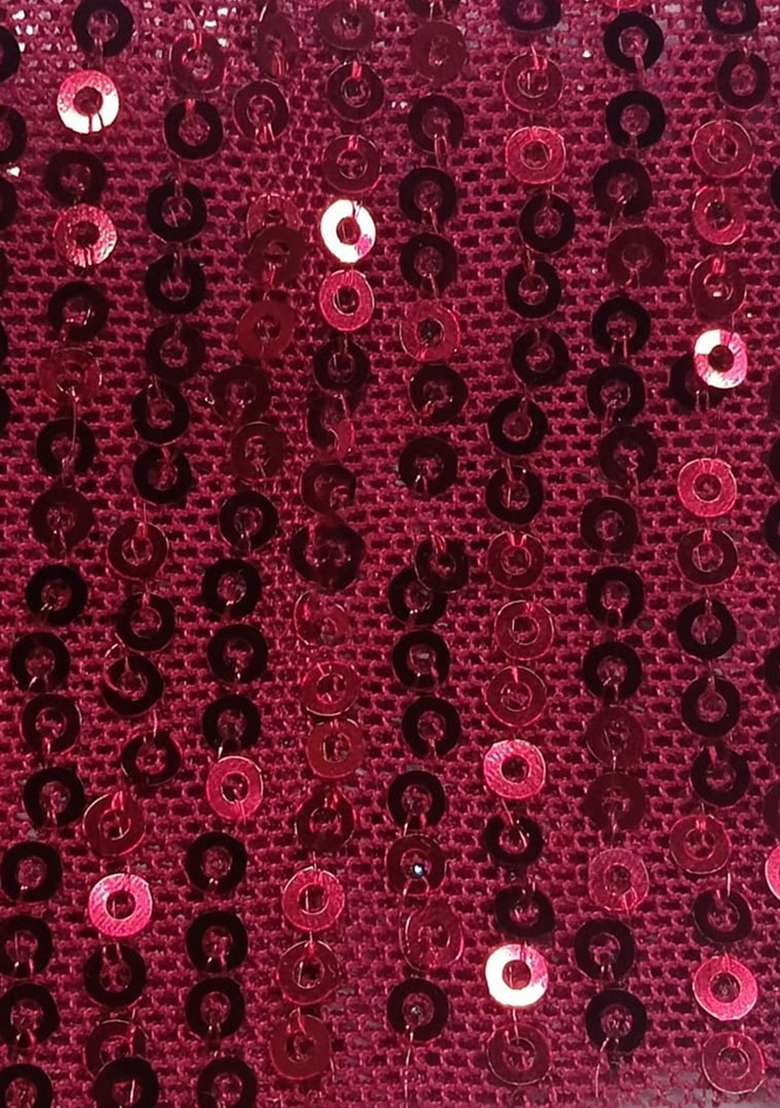 Red Net Pre Draped Saree Set with Sequin for Diwali | Wedding & Festive Wear - Indya