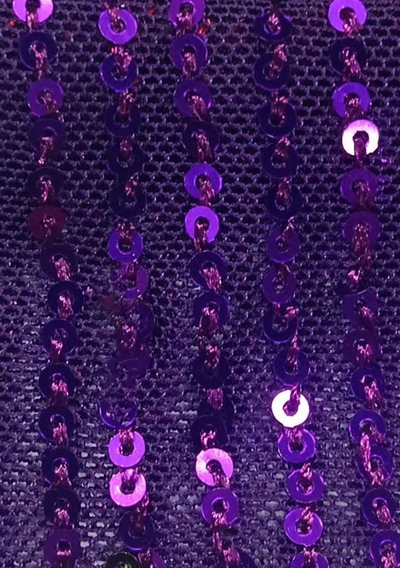 Purple Net Pre Draped Saree Set with Sequin for Diwali | Wedding & Festive Wear - Indya