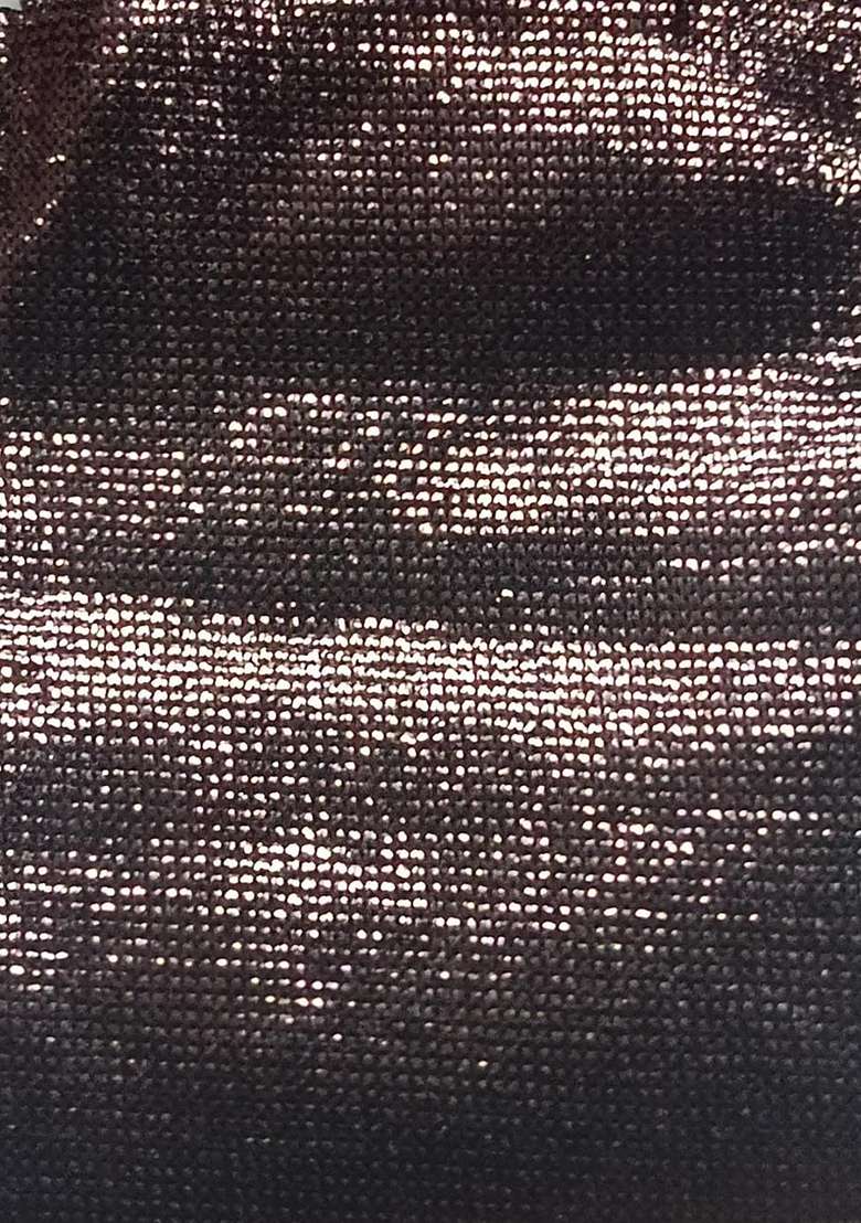 Dark Brown Sequin Lycra Pre Draped Saree Set - Indya