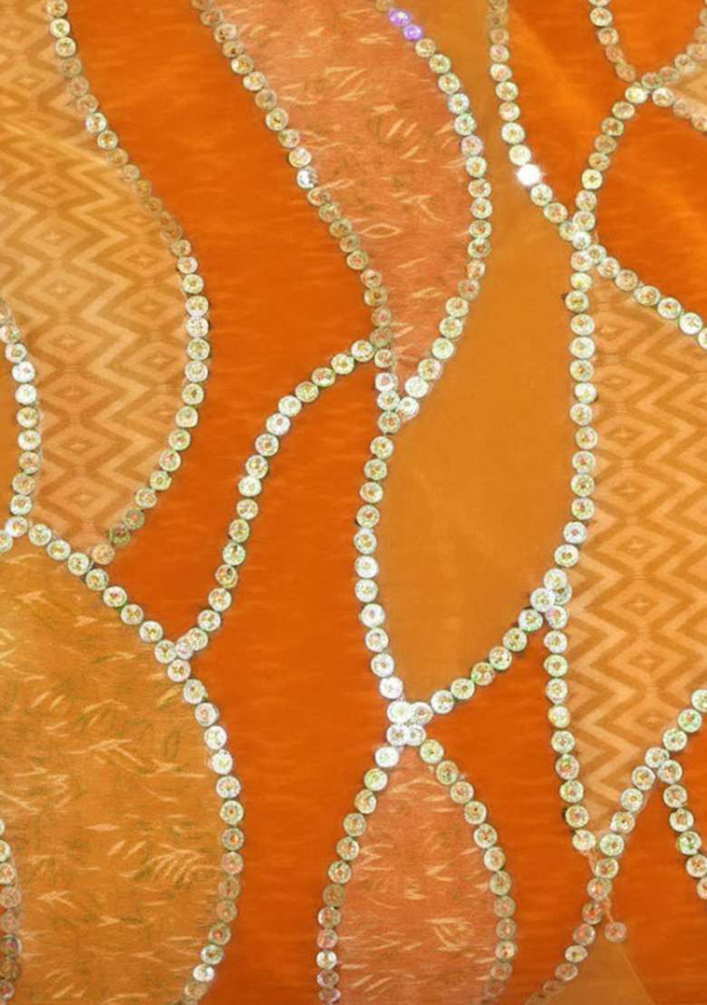 Yellow Embroidered Pre Draped Saree Set - Indya