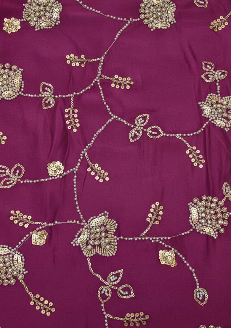 Pink Embroidered Silk Blend Pre Draped Saree Set for Diwali and Festive Wear - Indya