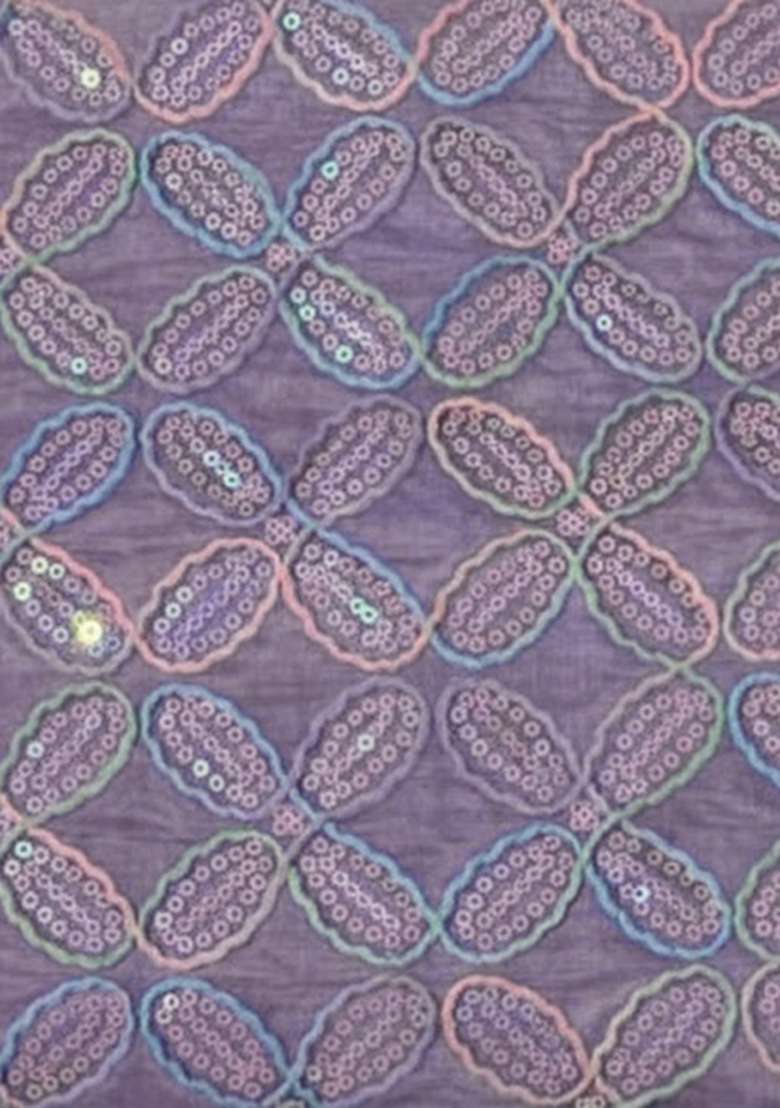 Purple Net Pre draped saree Set with Embroidery for Diwali | Wedding & Festive Wear - Indya