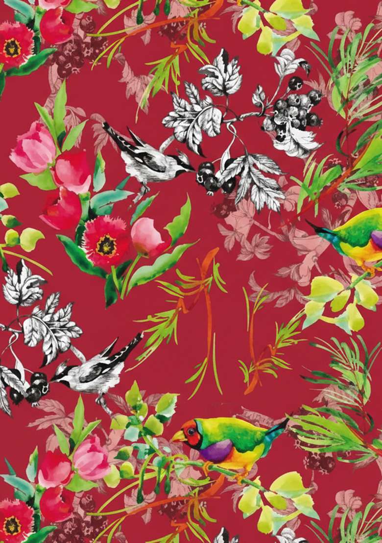 Red Pre Draped Saree Set with Floral Print for Diwali | Wedding & Festive Wear - Indya
