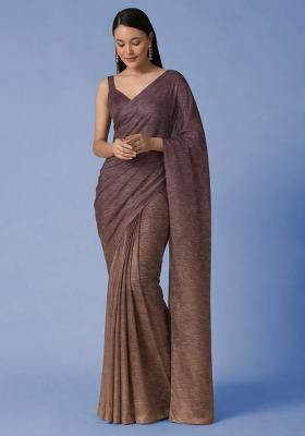 Multi Color Tissue Soild Pre Draped Saree Set