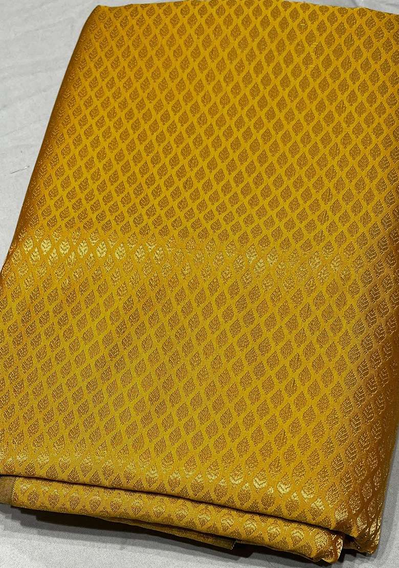 Yellow Brocade Pre Draped Saree Set for Diwali | Wedding & Festive Wear - Indya