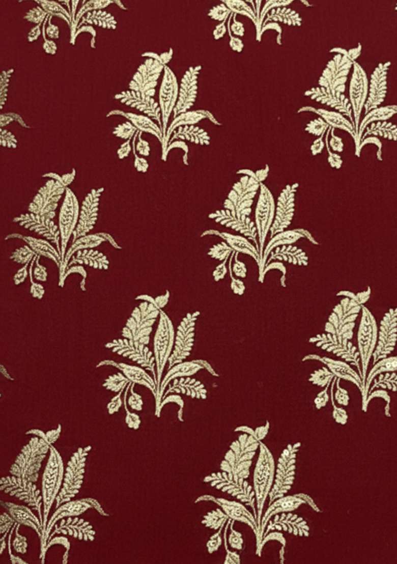 Wine Brocade Pre Draped Saree Set for Diwali and Festive Wear - Indya