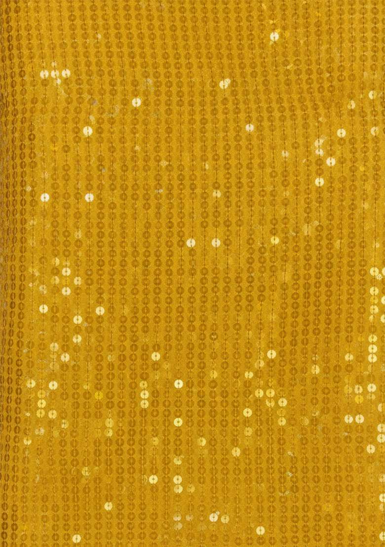 Yellow Sequin Georgette Pre Draped Saree Set - Indya