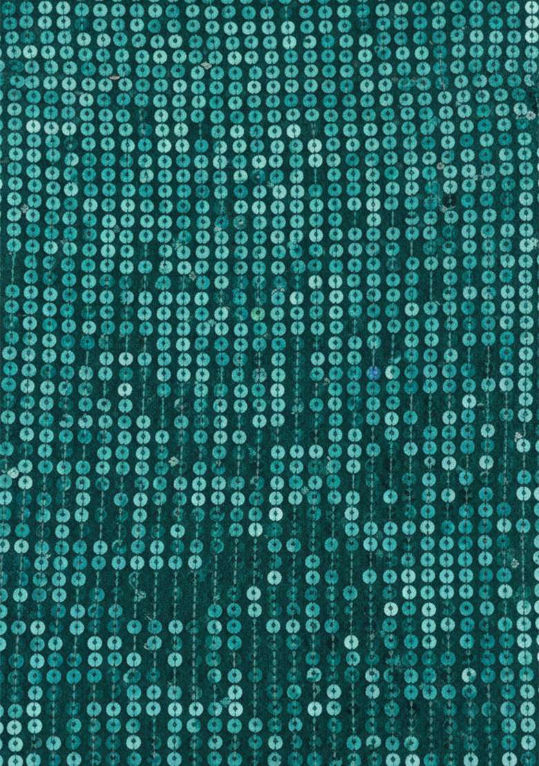 Teal Green Sequin Georgette Pre Draped Saree Set - Indya