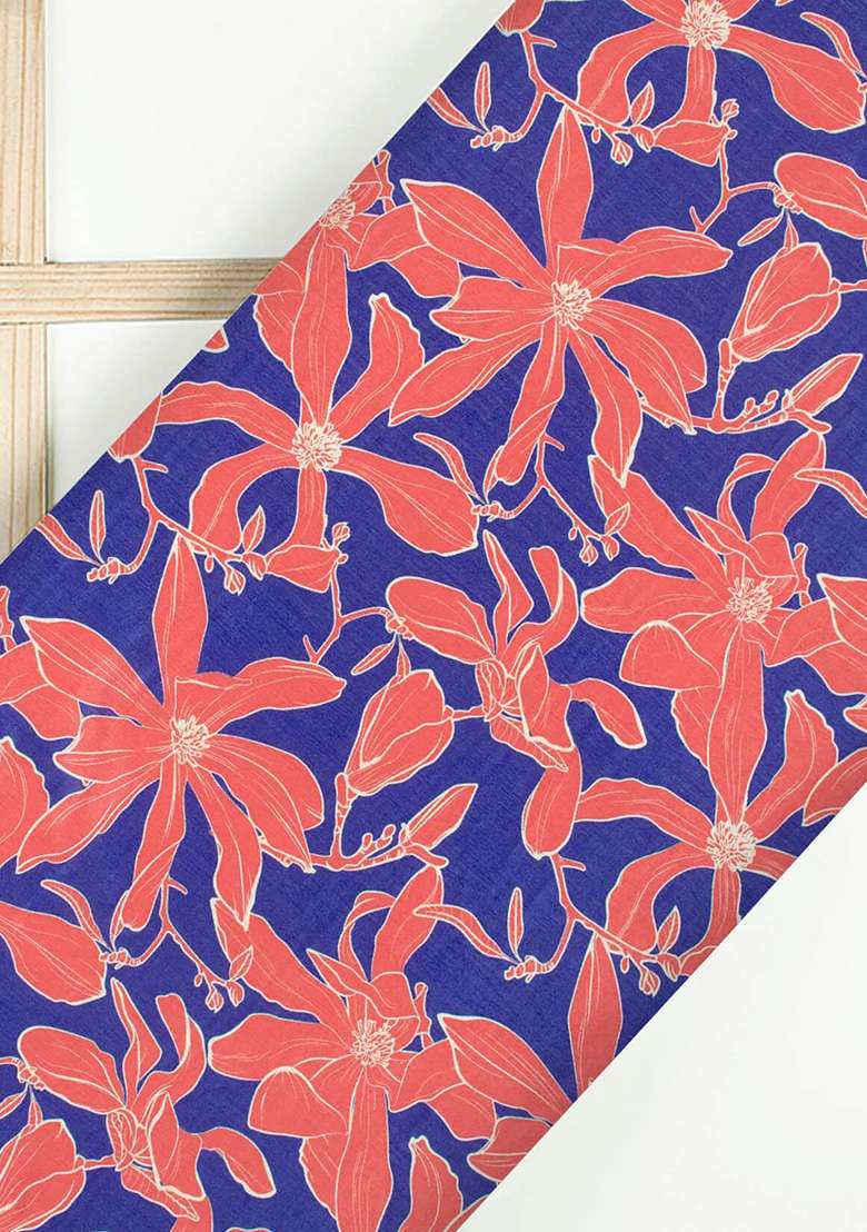 Multicolor Floral Print Chinon Pre Draped Saree Set - Indya