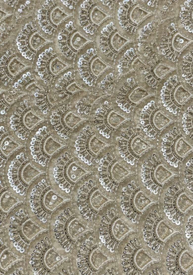 Grey Embroidered Net Pre Draped Saree Set - Indya